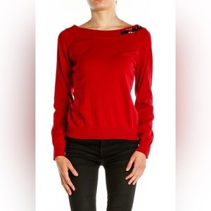 Lauren Ralph Lauren Red Top~Buckle detail Excellent Condition 100% Cotton Small